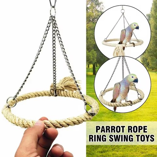 Bird cage swing perch - perch, rope