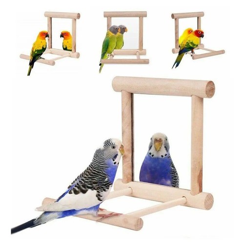 Wooden bird mirror - wooden, interactive